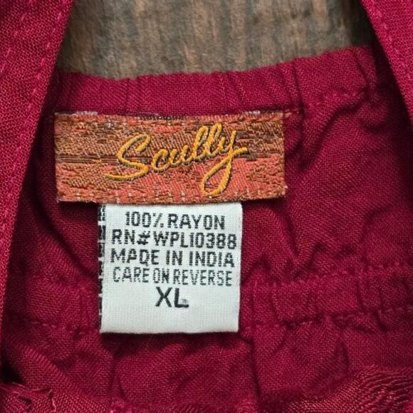 SCULLY Burgandy Lace Front Dress SZ XL - Picture 4 of 6